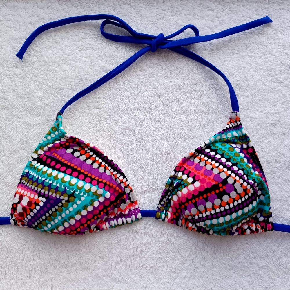 VENUS Multicolor Dotted Patterned Bikini with Blue Straps. Size A